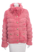 Chanel Pink Wool Button Up Cardigan Sweater SZ 42