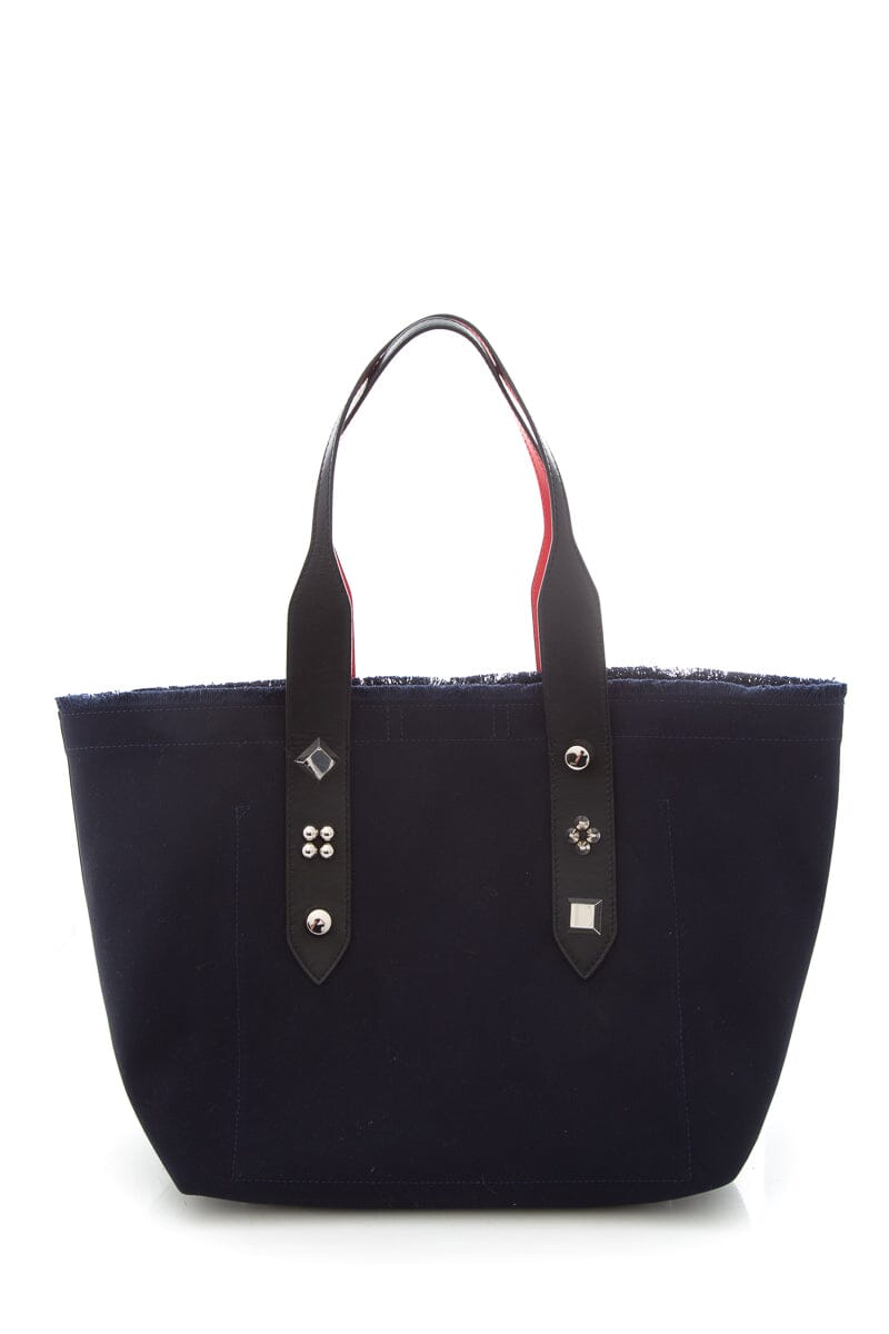 Christian Louboutin Medum Navy Canvas Frangibus Tote Handbag