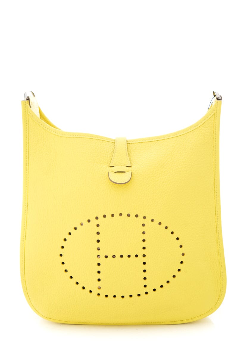 HermÃƒÆ’Ã‚Â¨s Yellow Evelyne Handbag PM with Clemence Leather