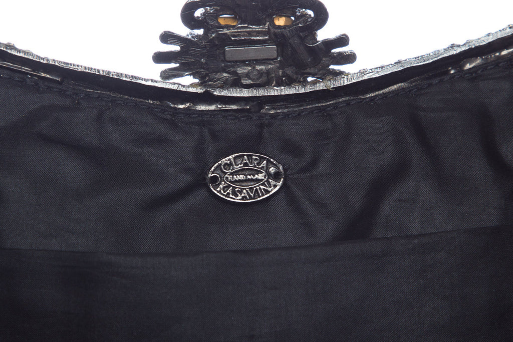 Clara Kasavina Black Crocodile Hand Bag