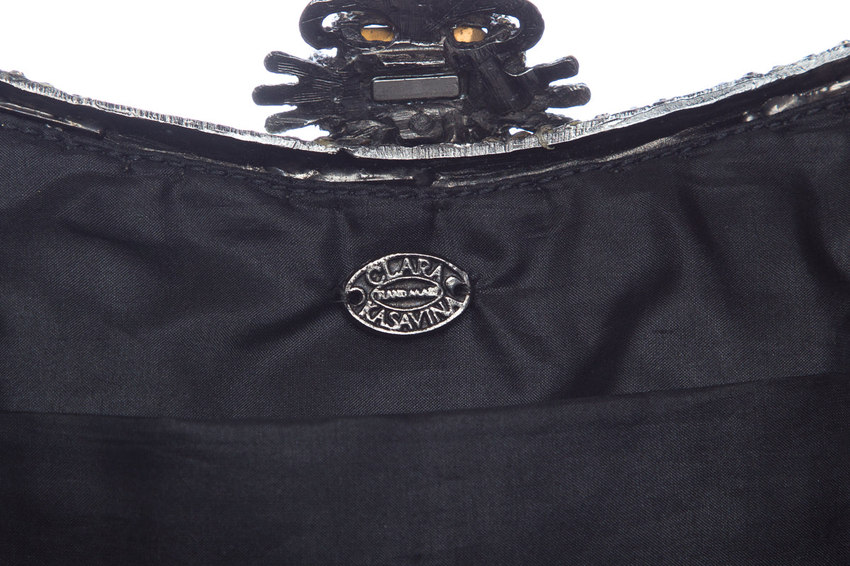 Clara Kasavina Black Crocodile Hand Bag