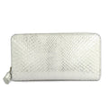 Louis Vuitton Zippy Wallet Python N83603 Round  Wallet Leather White x Silver Padlock CITES  Mens Extreme Beauty