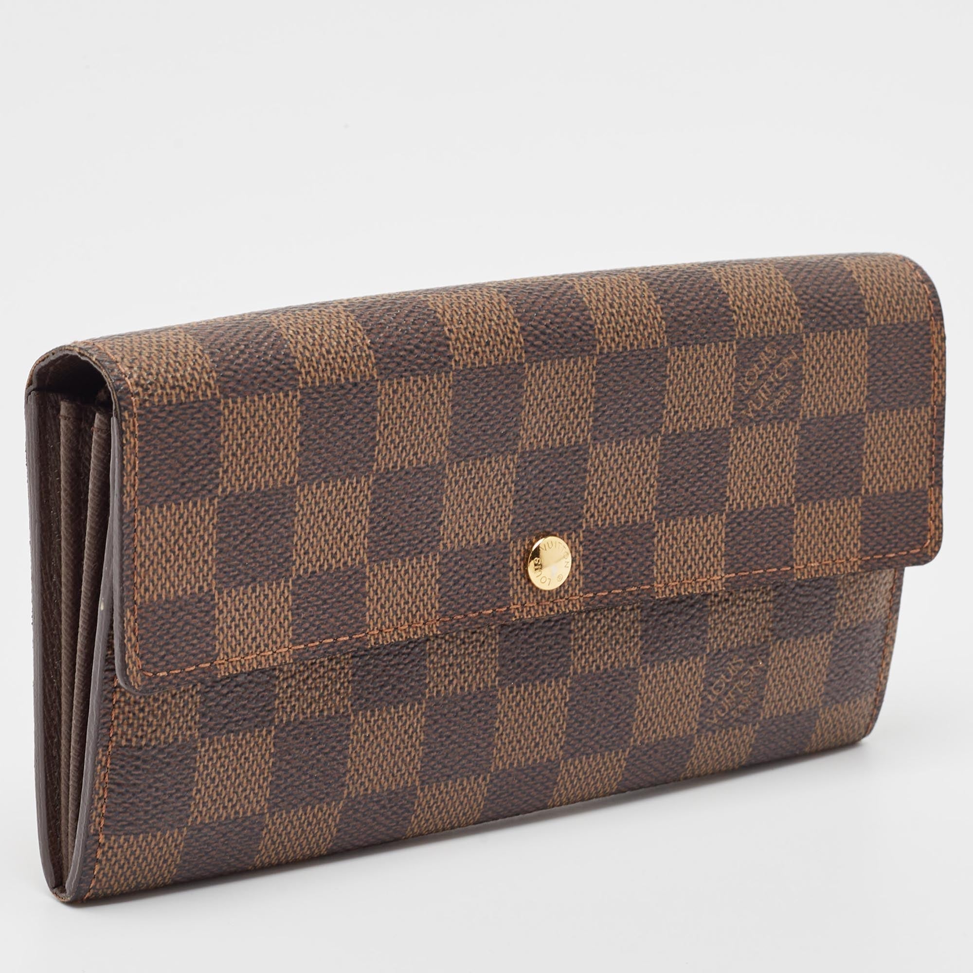 Louis Vuitton Damier Ebene Canvas Sarah Wallet..