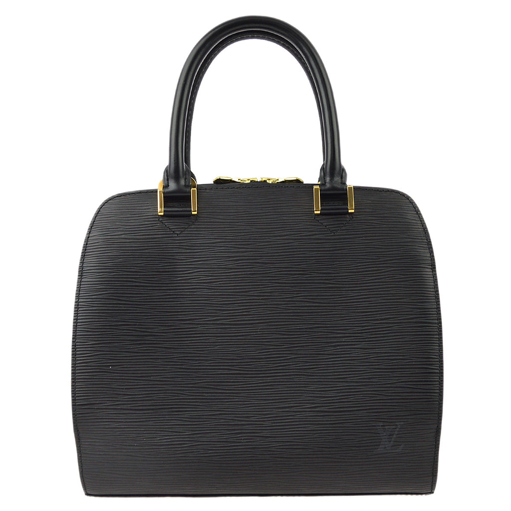Louis Vuitton 2002 Black Epi Pont Neuf Handbag M52052