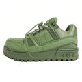 Louis Vuitton LV Trainer Maxi Line Trainers 1 ACN1V Karki 7 26.0cm Push Farrel ather Green  Shoes Beauty