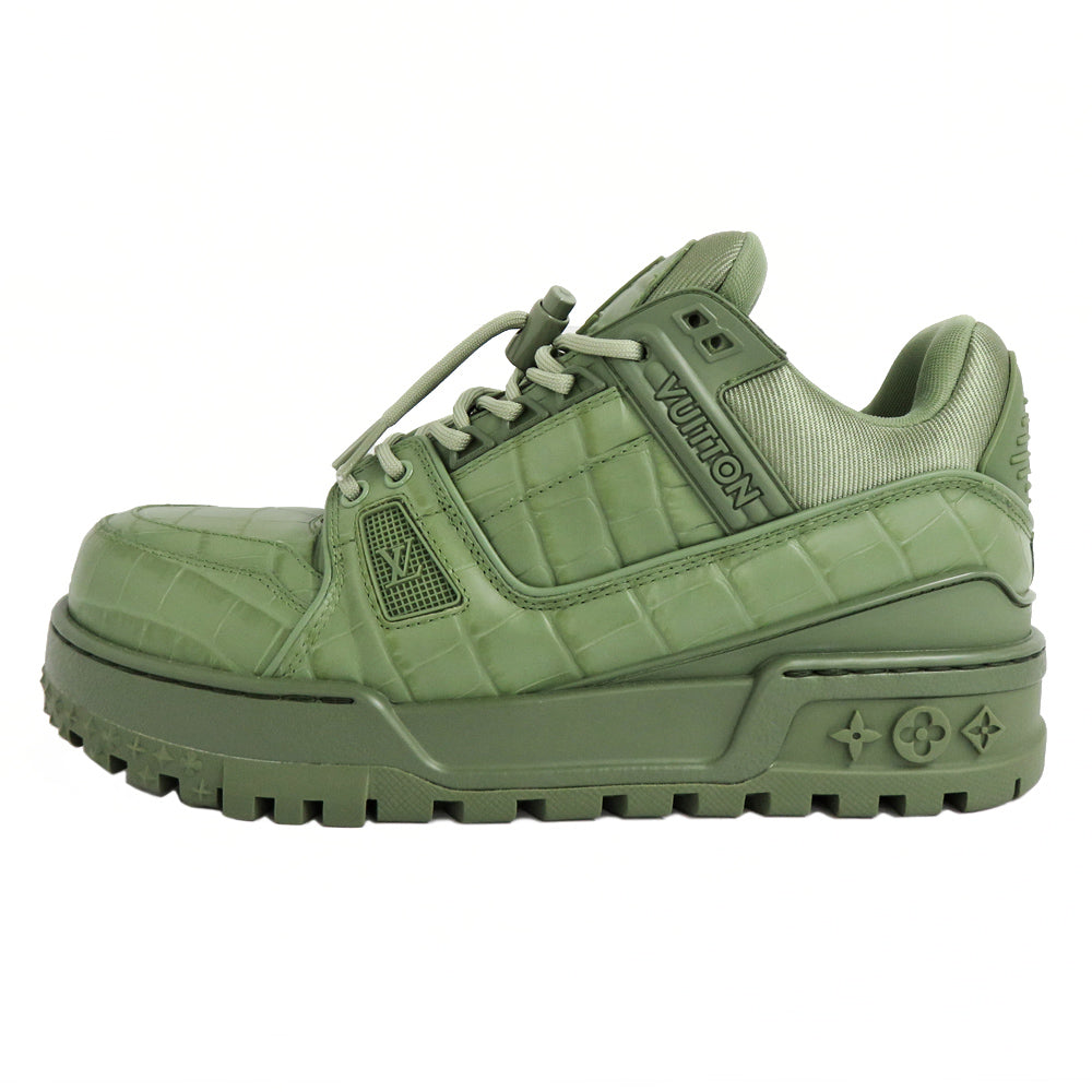 Louis Vuitton LV Trainer Maxi Line Trainers 1 ACN1V Karki 7 26.0cm Push Farrel ather Green  Shoes Beauty