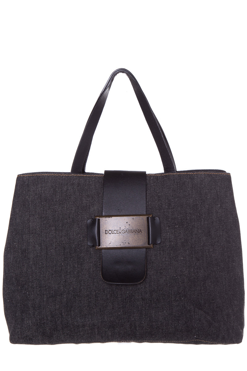 Dolce & Gabbana Dark Denim Tote  Handbag