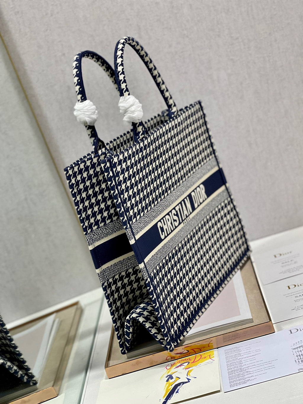 GLAMI Large Book Tote Blue And White, For Women, WomenÃ¢â‚¬â„¢s Handbags 16.5in/42cm CD