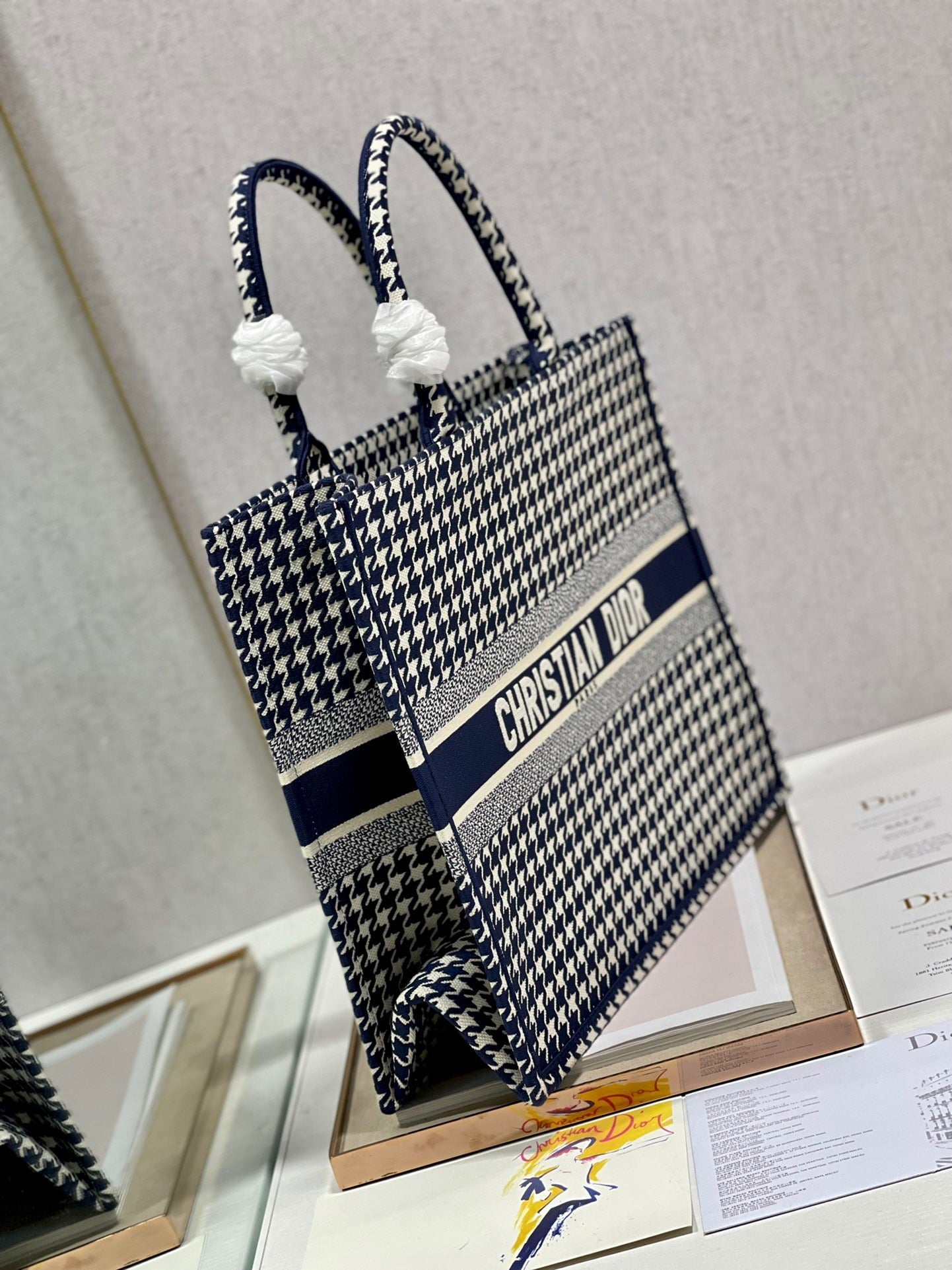 GLAMI Large Book Tote Blue And White, For Women, WomenÃ¢â‚¬â„¢s Handbags 16.5in/42cm CD