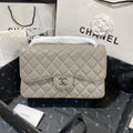 CHLLarge Classic Handbag Silver Hardware Grey For Women, Women’s Handbags, Shoulder Bags 11.8in/30cm