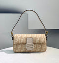 FI Baguette 1997 Wool Bag Beige For Women, Handbags, Shoulder Bags 10.6in/27cm FF 8BR792