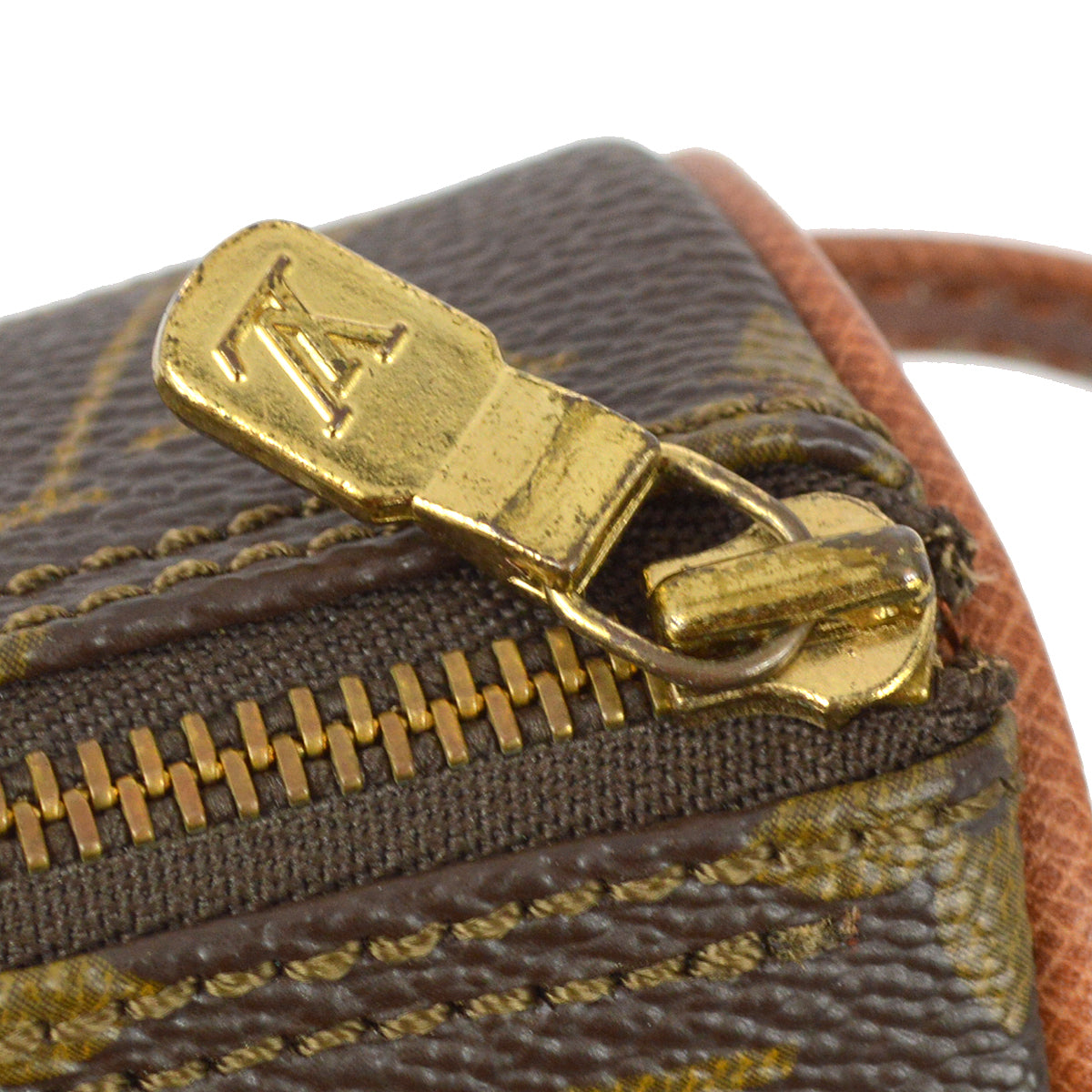 Louis Vuitton Monogram Trousse Ronde Pen Case Pouch M47630 Small Good
