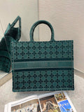 GLAMI Large Book Tote Bag Canvas Green For Women 42cm/16.5in CD