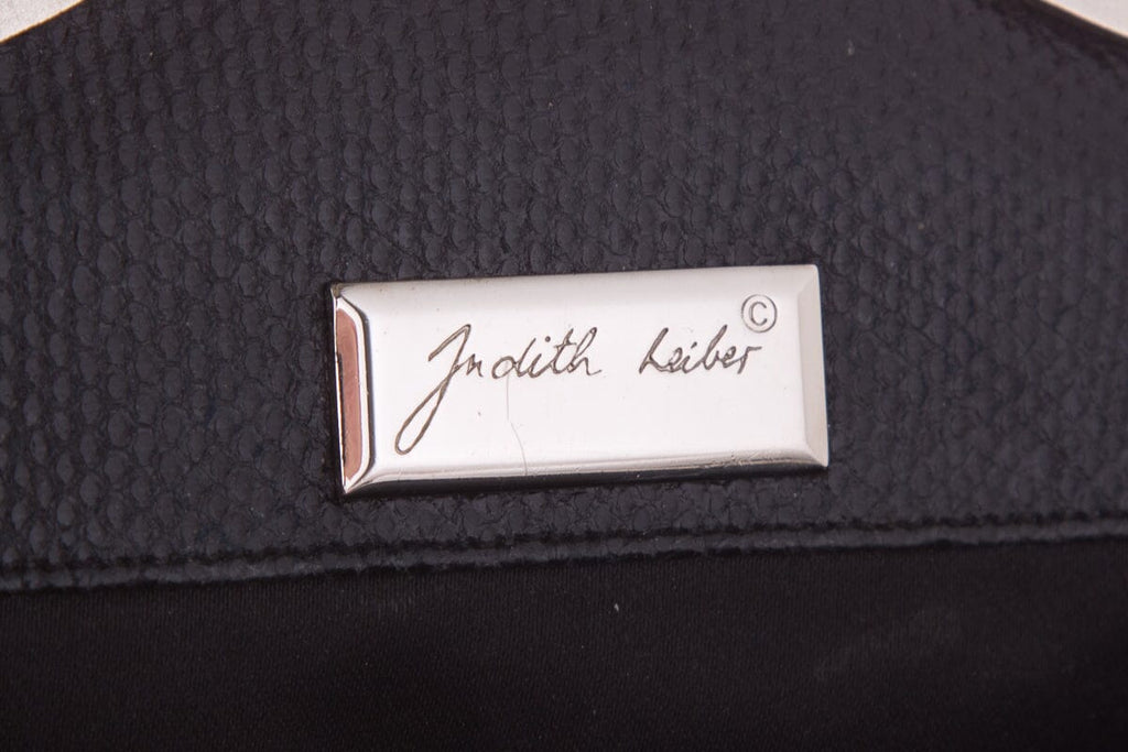 Judith Leiber Vintage Black Snake & Crystal  Clutch