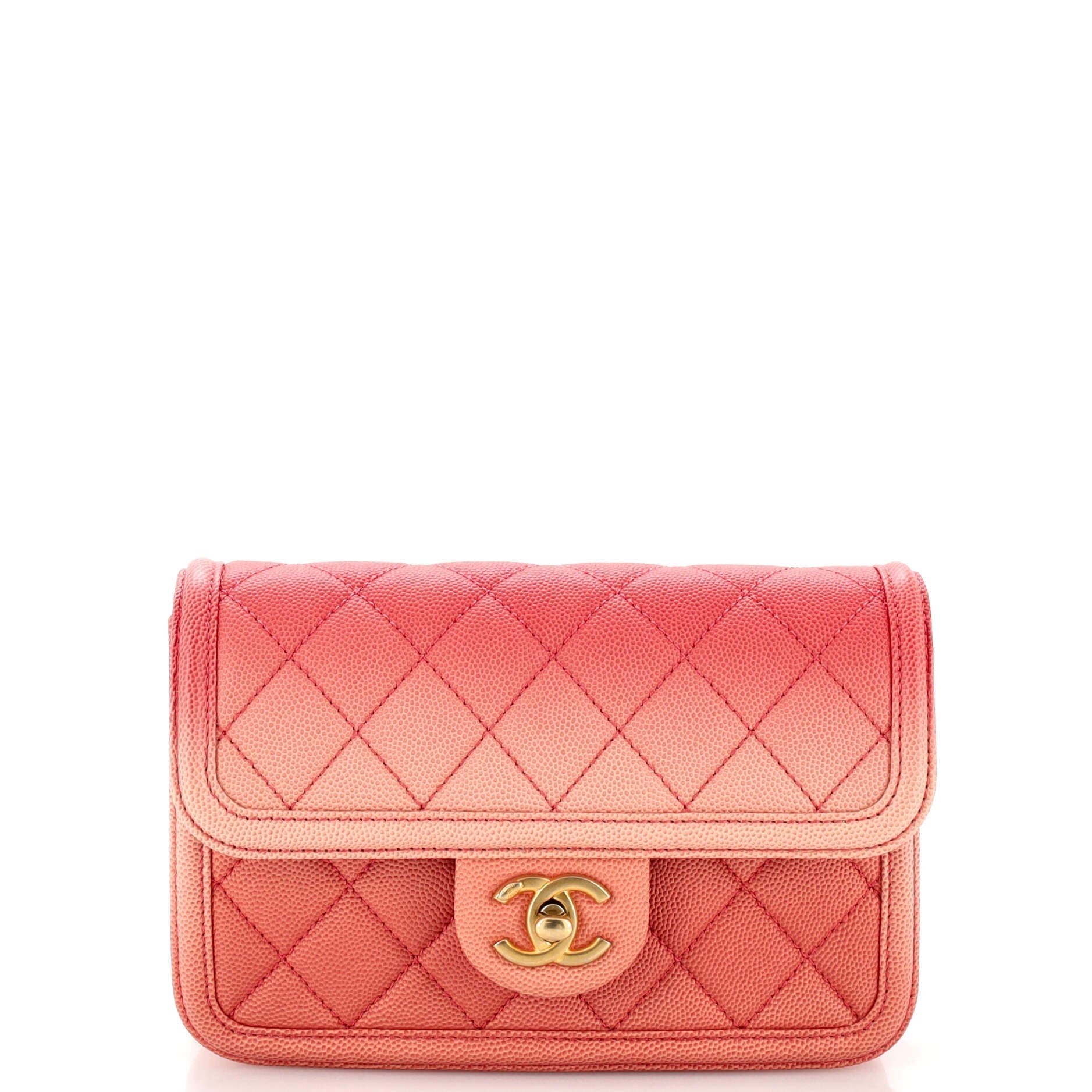 CHANEL Sunset On The Sea Waist Bag Quilted Caviar Small