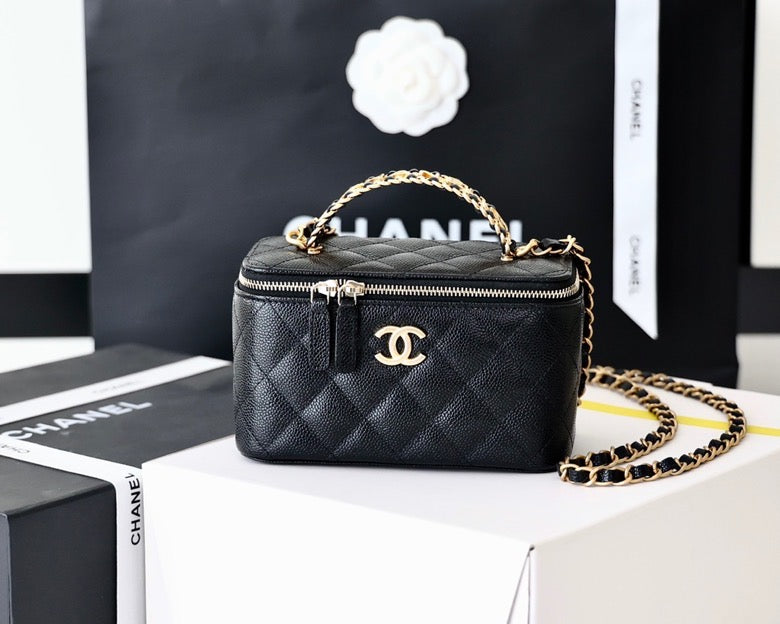 CHLSmall Vanity Case Black For Women 6.7in/17cm AS3171