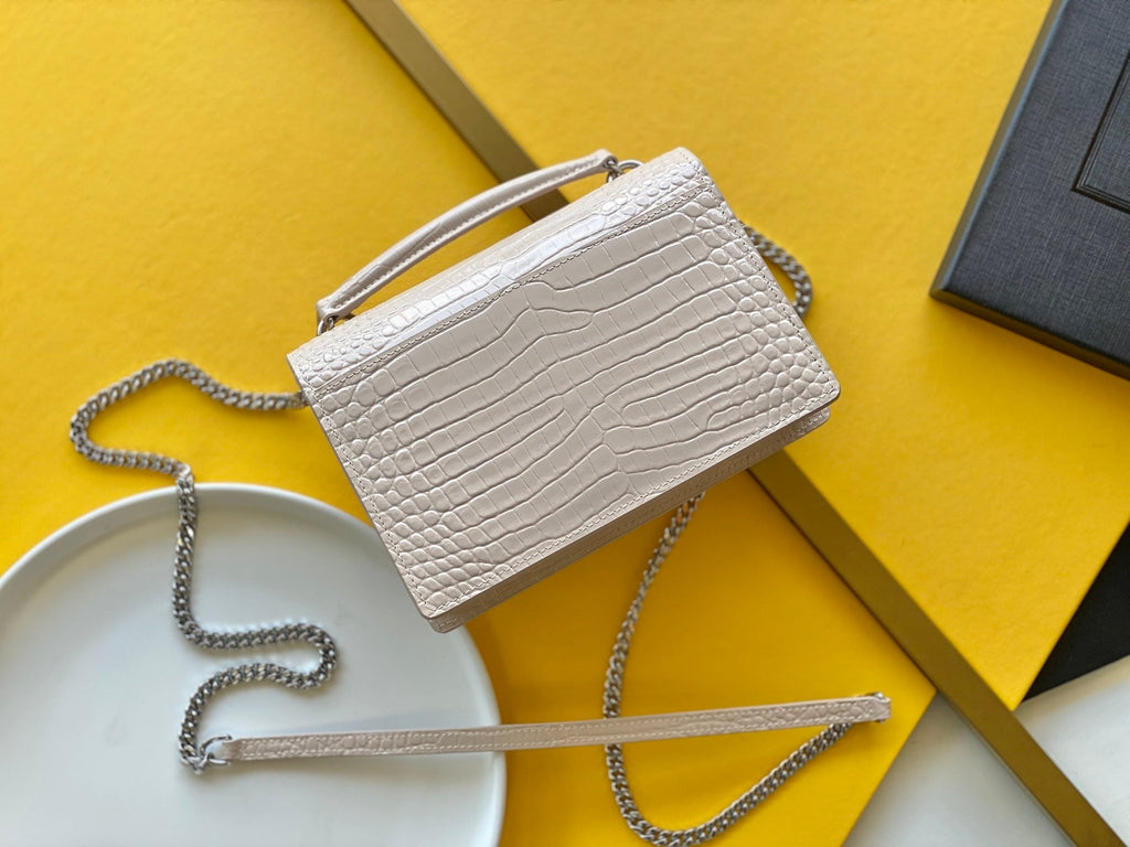 GLAMI Sunset Chain Bag With Silver Hardware For Women 7.4in/19cm YSL 533026DND1N9207