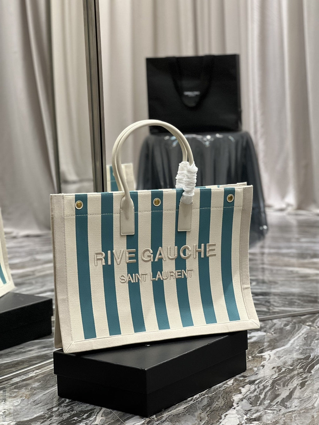 GLAMI Rive Gauche Tote Bag In Water Green For Women 18.9in/48cm YSL 499290FAAD51680
