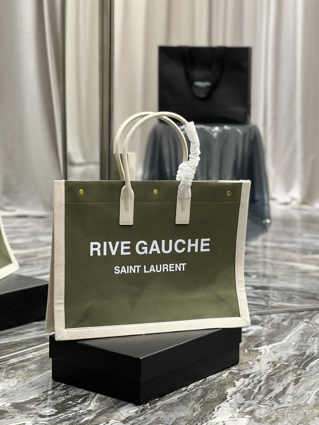 GLAMI Rive Gauche Tote Bag In Military Green For Women 18.9in/48cm YSL