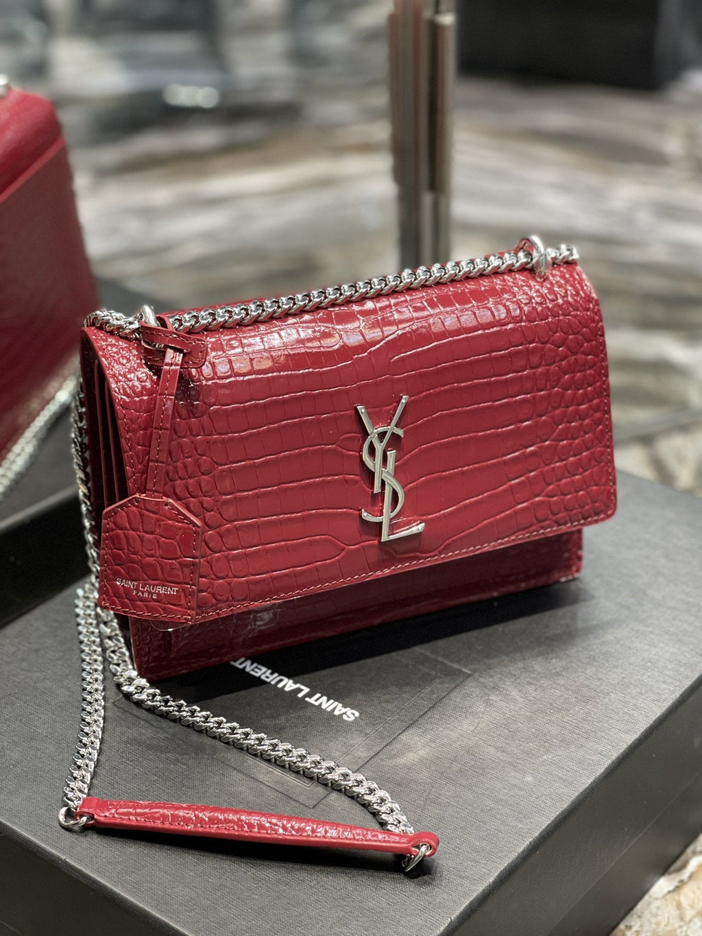 GLAMI Sunset MeGLAMIum Chain Bag Red For Women 8.6in/22cm YSL