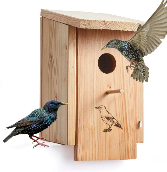 The natural starfish nesting box is made of weather-resistant Bavarian lark wood