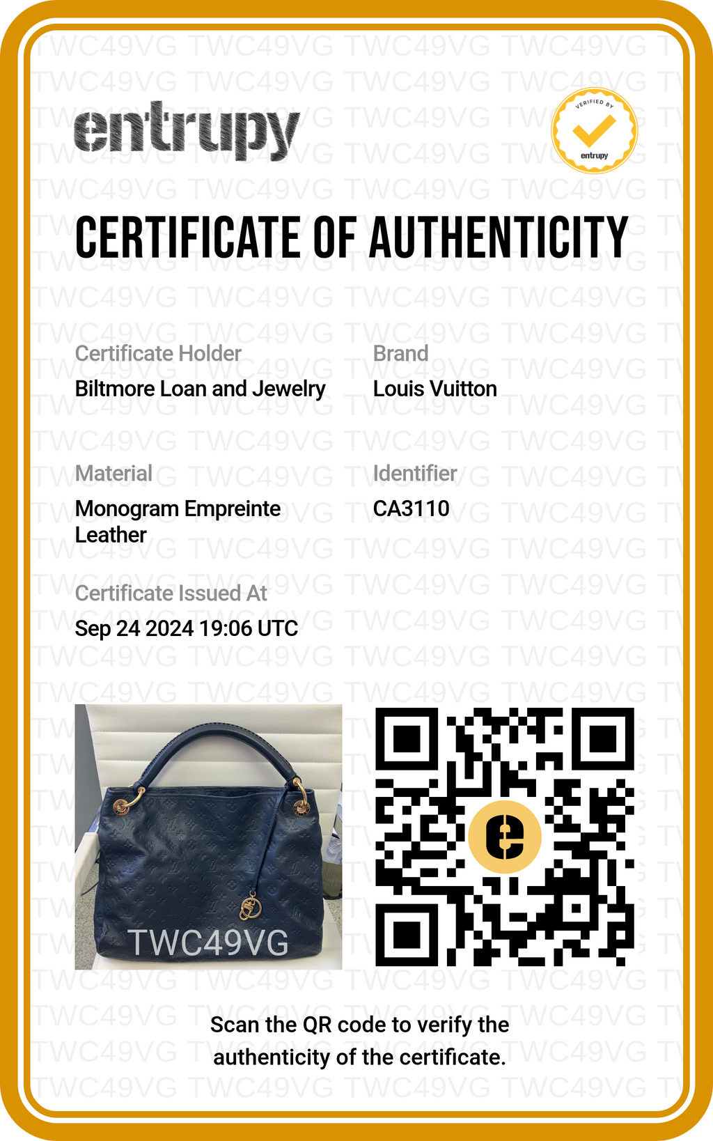 Louis Vuitton Monogram Empreinte Blue Artsy MM Hobo