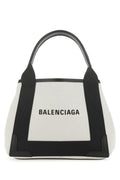 Balenciaga Woman Two-Tone Canvas Small Cobas Navy Handbag