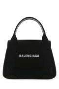 Balenciaga Woman Black Canvas Cabas Navy Xs Handbag