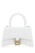 Balenciaga Woman White Leather Xs Hourglass Handbag