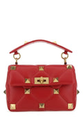Valentino Garavani Woman Red Nappa Leather Medium Roman Stud Handbag