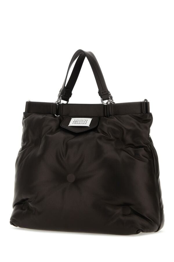 Maison Margiela Woman Black Nappa Leather Medium Glam Slam Shopping Bag