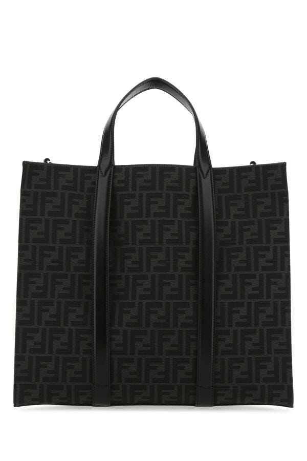 Fendi Man Embroidered Canvas Shopping Bag