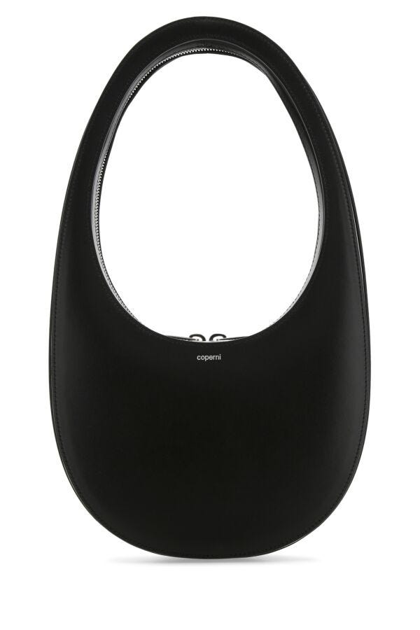 Coperni Woman Black Leather Swipe Shoulder Bag