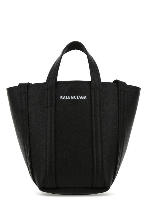 Balenciaga Woman Black Leather Everyday Xs Handbag