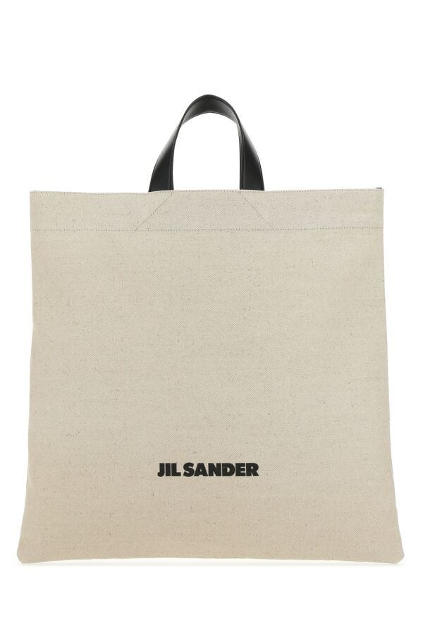 Jil Sander Man Sand Canvas Handbag