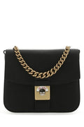 Maison Margiela Woman Two-Tone Leather And Cotton New Lock Square Handbag