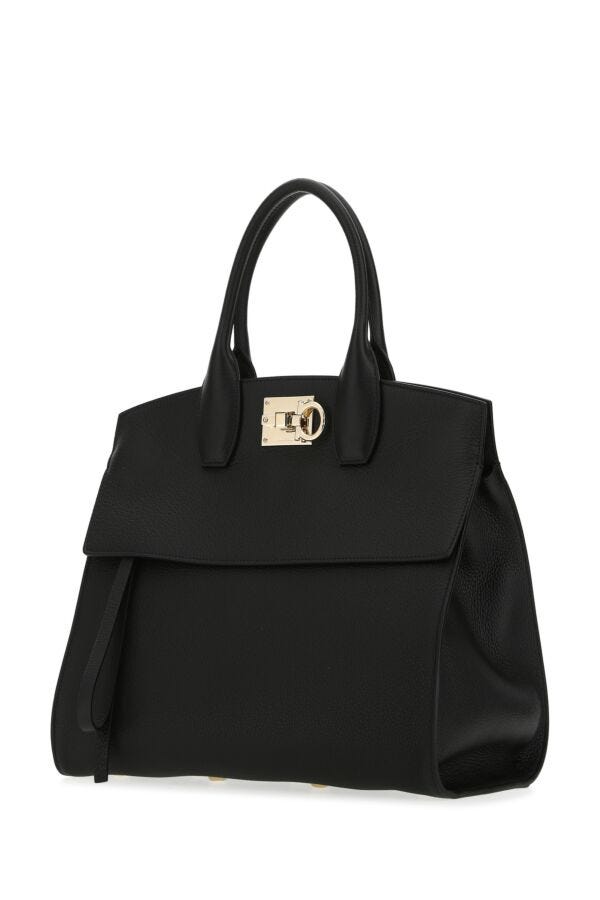 Salvatore Ferragamo Woman Black Leather Studio Handbag