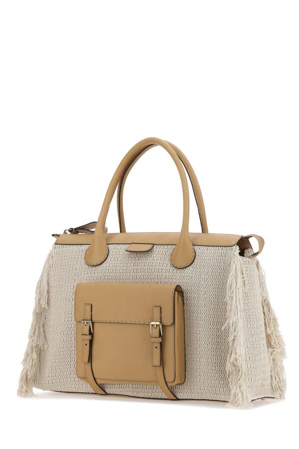 Chloe Woman Two-Tone Cotton Blend Oversize Edith Handbag