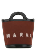 Marni Woman Two-Tone Felt And Leather Tropicalia Bucket Bag
