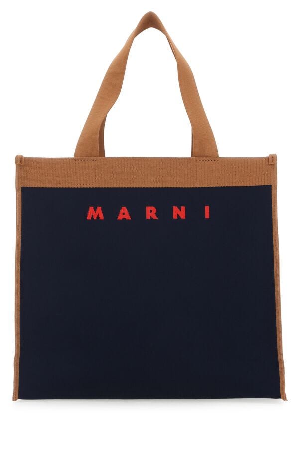 Marni Woman Two-Tone Fabric Medium Shopping Bag