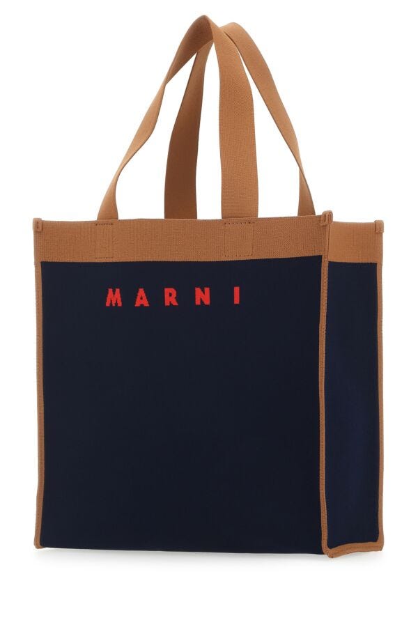 Marni Woman Two-Tone Fabric Medium Shopping Bag