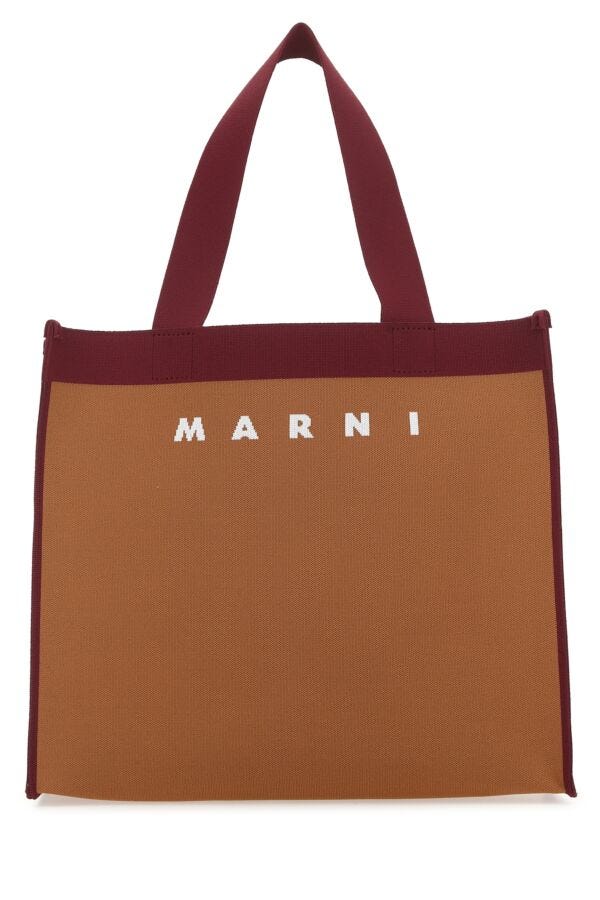 Marni Woman Two-Tone Fabric Medium Shopping Bag