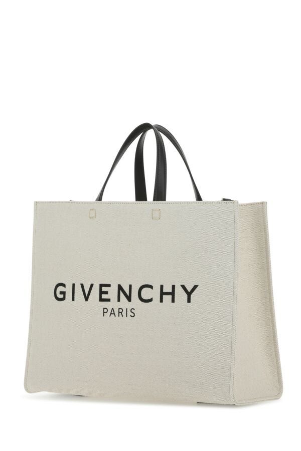 Givenchy Woman Ivory Canvas Medium G Shopping Bag