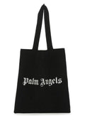 Palm Angels Man Black Wool Blend Shopping Bag