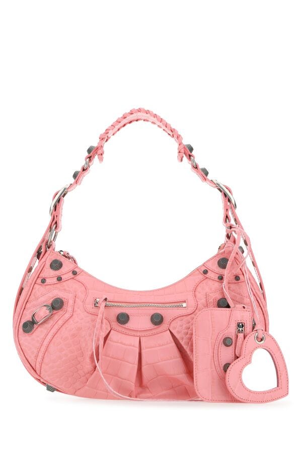 Balenciaga Woman Pink Leather Le Cagole S Shoulder Bag