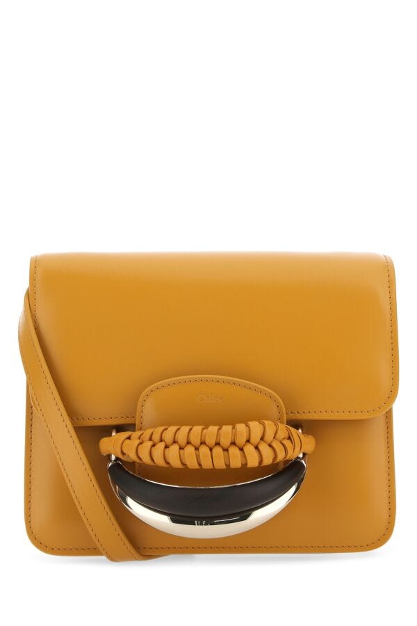 Chloe Woman Mustard Leather Kattie Clutch