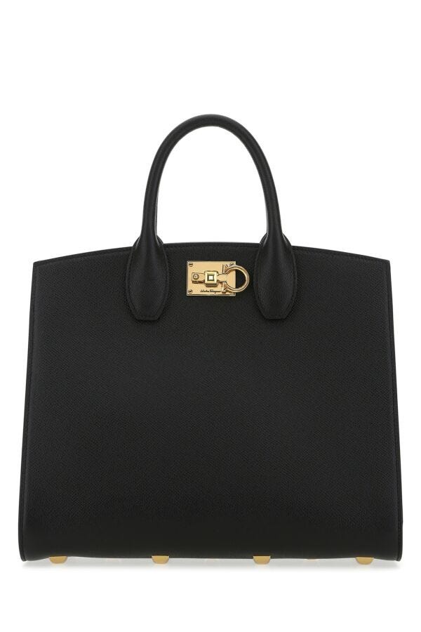 Salvatore Ferragamo Woman Black Leather The Studio Handbag