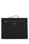 Salvatore Ferragamo Man Black Leather Clutch