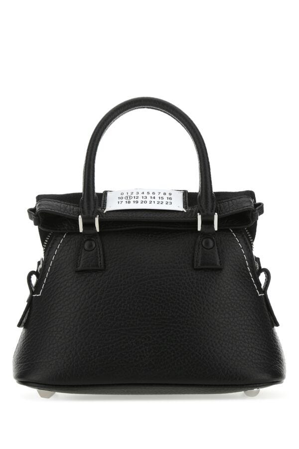 Maison Margiela Woman Black Leather Micro 5Ac Handbag