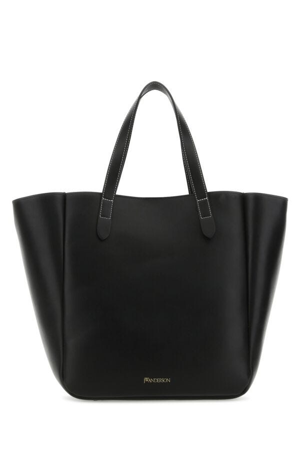 Jw Anderson Woman Black Leather Shopping Bag